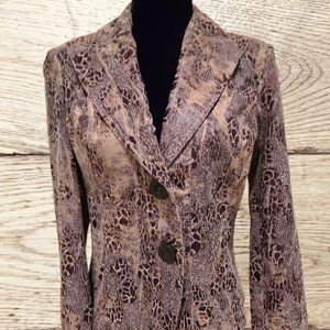 Taupe, Brown and Gold Corduroy Blazer Small Poly Blend